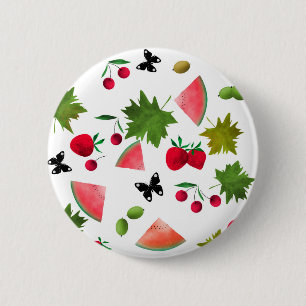 Badge Rond 5 Cm Fruits Fruits Fruits Fruits Fruits Aquarelles Cart