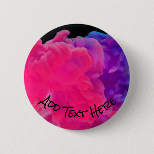 Badge Rond 5 Cm Fumée numérique rose et violette