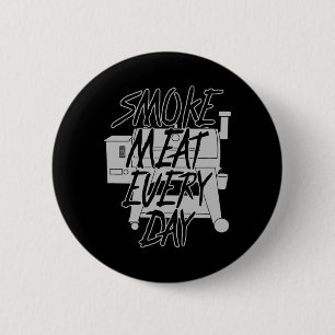 Badge Rond 5 Cm Fumeur De Pellet Funny Bbq Grill Cadeau Pour Viand