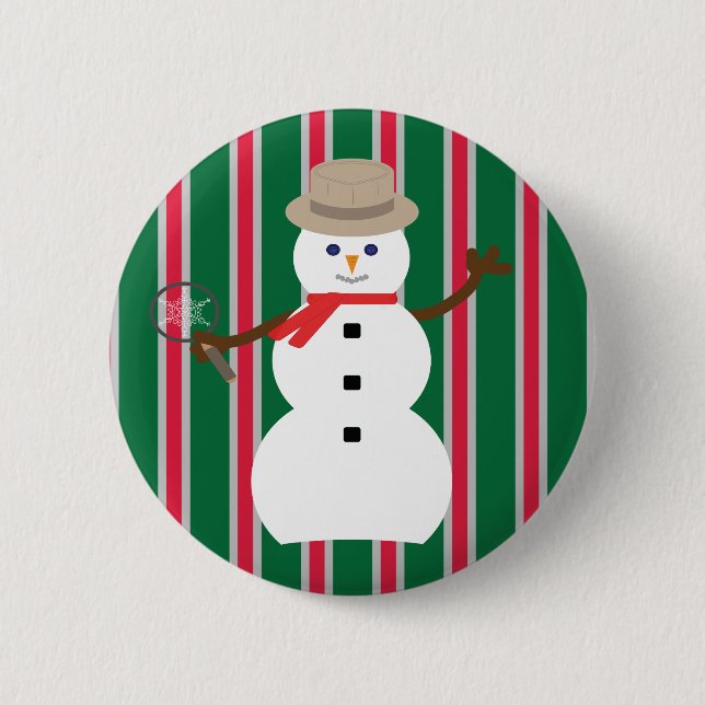 Badge Rond 5 Cm Fun and Fancy Christmas Snowman inspecteur (Devant)