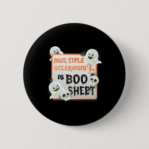 Badge Rond 5 Cm Fun Boo Halloween Ghost Ms Multiple Sclerose
