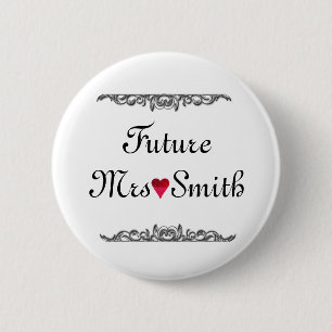 Badge Rond 5 Cm Fun Fun Floral Swirl Futur de la frontière custom