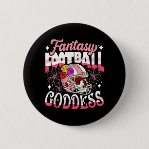 Badge Rond 5 Cm Fun Imaginaire Football Déesse Casque Fleur Femme