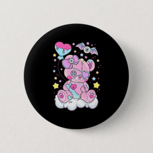 Badge Rond 5 Cm Fun Kawaii Pastel Goth mignonne Ours Déplaisant An
