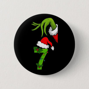 Badge Rond 5 Cm Fun numéro 7 Noël 67 Six Sept Mème Xmas Hommes