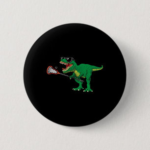 Badge Rond 5 Cm Fun T Rex Lacrosse Dinosaure Lax Garçons Équipe de