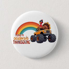 Badge Rond 5 Cm Funky Turquie Monster Truck Thanksgiving bouton