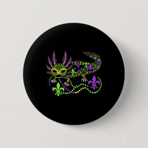 Badge Rond 5 Cm Funny Axolotl Mardi Gras Festival Carnaval Femmes