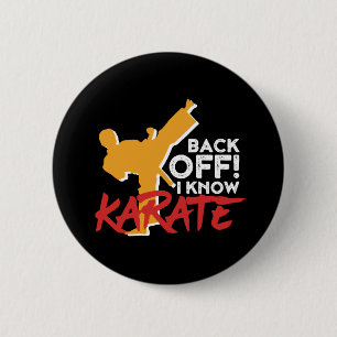 Badge Rond 5 Cm Funny Black Belt Arts martiaux Je connais Karate