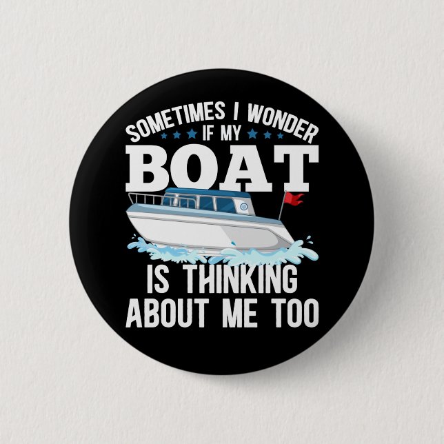 Badge Rond 5 Cm Funny Boating Capitaine Humour à voile (Devant)