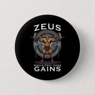 Badge Rond 5 Cm Funny Bodybuilding Muscle Gain Humour Grec Dieu Ze