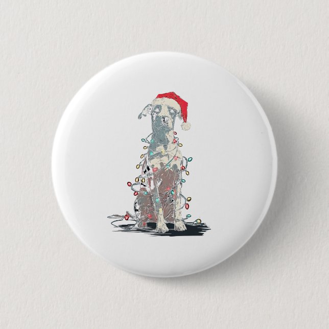 Badge Rond 5 Cm Funny Catahoula Leopard Dog Christmas Graphics Lig (Devant)