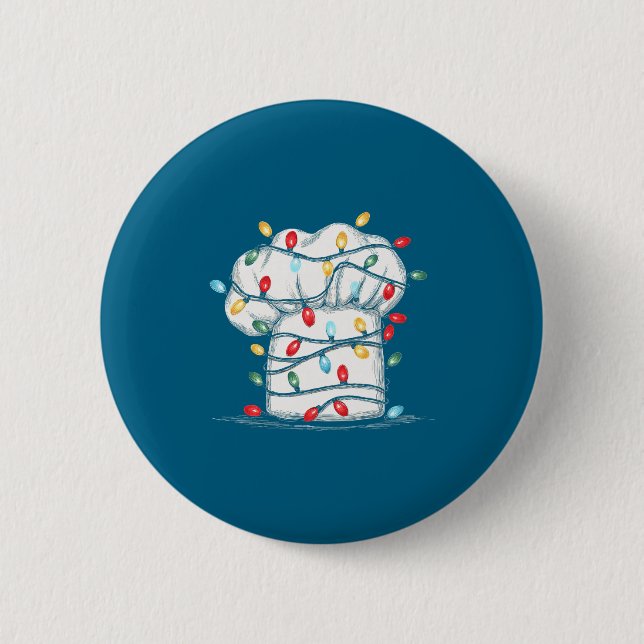 Badge Rond 5 Cm Funny Chef Christmas Graphics Lights Lover Cook Co (Devant)