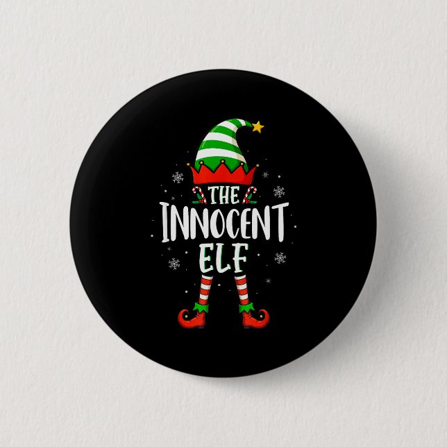 Badge Rond 5 Cm Funny Christmas The Innocent Elf Family Matching X (Devant)