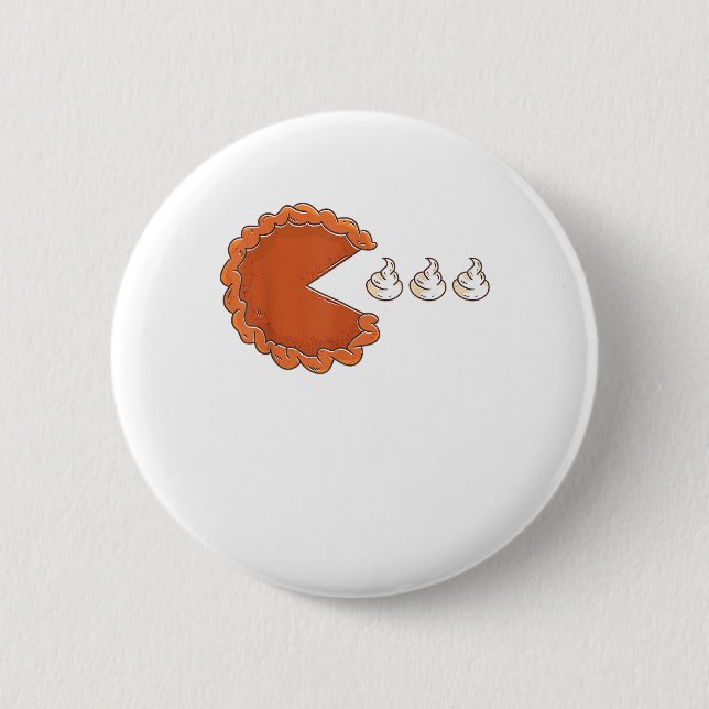 Badge Rond 5 Cm Funny Citrouille Pie Manger Crème Whipped 2020 Mer (Devant)