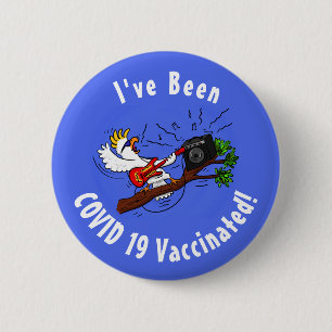 Badge Rond 5 Cm Funny cockatoo playing rock guitar cartoon