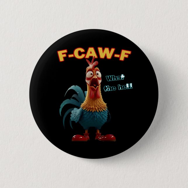 Badge Rond 5 Cm Funny Crow F-Caw-F Humor Gothic (Devant)