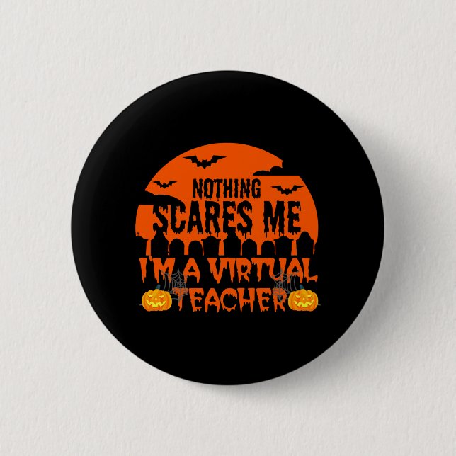 Badge Rond 5 Cm Funny Enseignant virtuel (Devant)