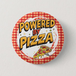 Badge Rond 5 Cm Funny Foodie Accessoire pizza amoureux puissance