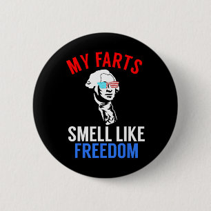 Badge Rond 5 Cm Funny Juillet 4 Party - Funny George Washington Te