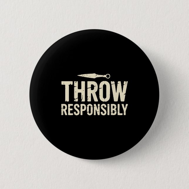 Badge Rond 5 Cm Funny Knife Throwing  (Devant)