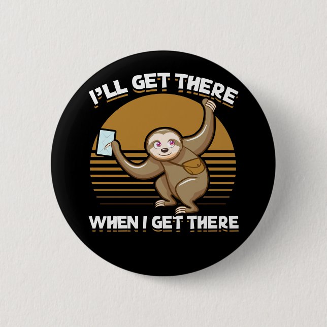 Badge Rond 5 Cm Funny Mailman Sloth Postal Worker (Devant)