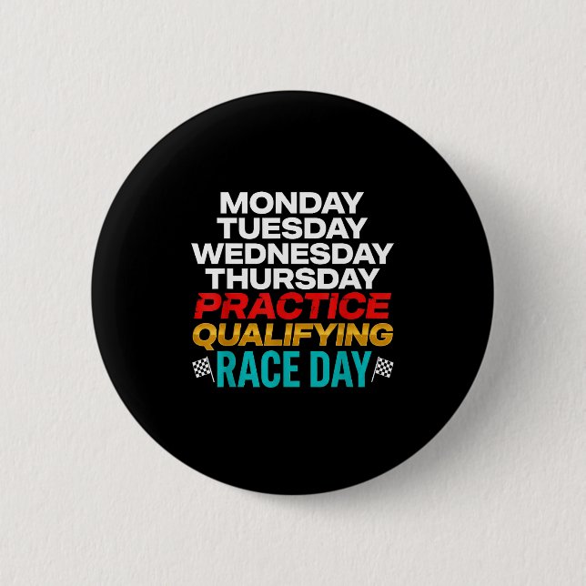 Badge Rond 5 Cm Funny Monday Tuesday Thursday Practice Qualifying  (Devant)