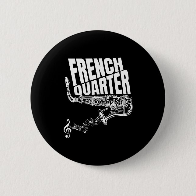 Badge Rond 5 Cm Funny New Orleans Mardi Gras Jazz Saxophone  (Devant)