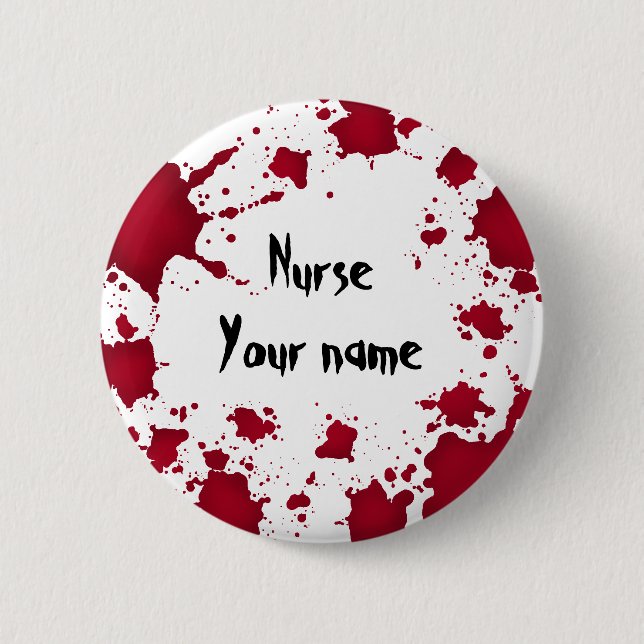 Badge Rond 5 Cm Funny Nom de l'infirmière d'Halloween (Devant)