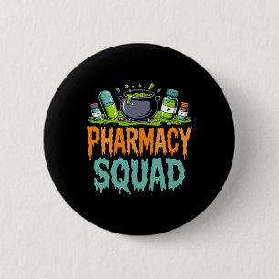Badge Rond 5 Cm Funny Pills Pharmist Squad Halloween Pa