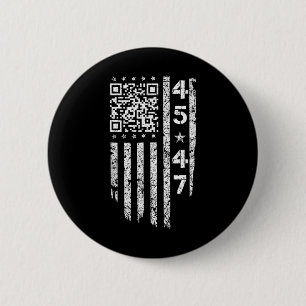 Badge Rond 5 Cm Funny Qr He back Président Trump Code