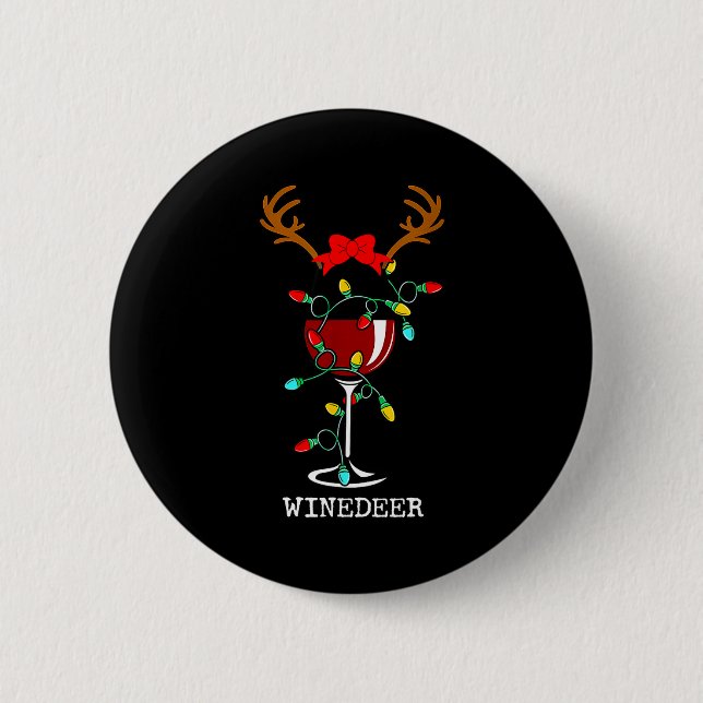 Badge Rond 5 Cm Funny Reindeer Winedeer Reinbeer Matching Couples  (Devant)