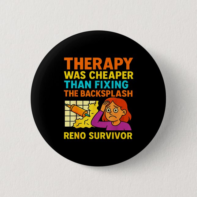 Badge Rond 5 Cm Funny Renovation Remodeling Diy Construction New H (Devant)