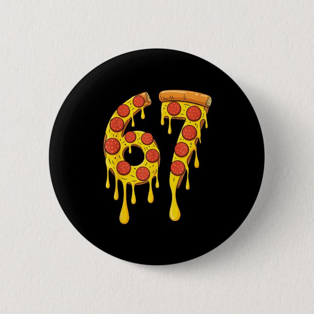 Badge Rond 5 Cm Funny Six Seven Zza 67 Number  (Devant)