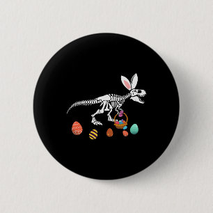 Badge Rond 5 Cm Funny T Rex Pâques Skeleton Lapin Croquis Chasse a