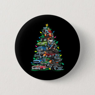 Badge Rond 5 Cm Funny Voiture Arbre de Noël Clic Muscle Voitures A