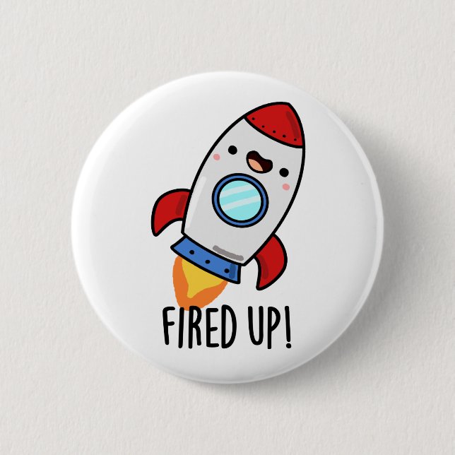 Badge Rond 5 Cm Furée Funny Rocket Pun (Devant)