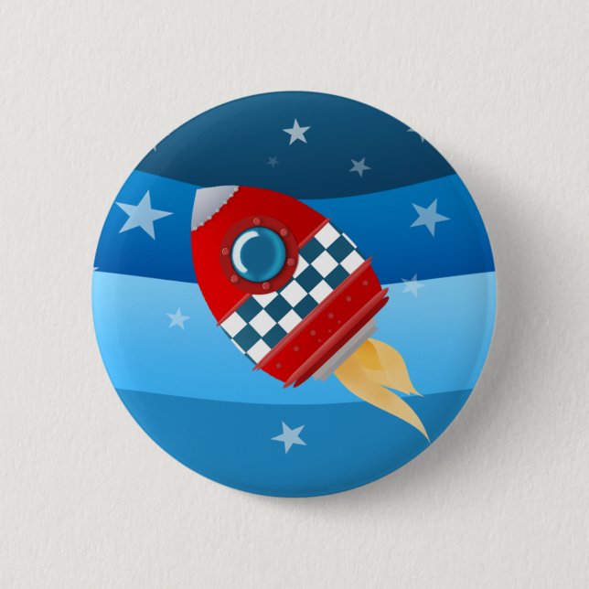 Badge Rond 5 Cm Fusée d'espace - insigne de bouton (Devant)