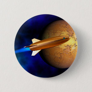 Badge Rond 5 Cm fusée vintage