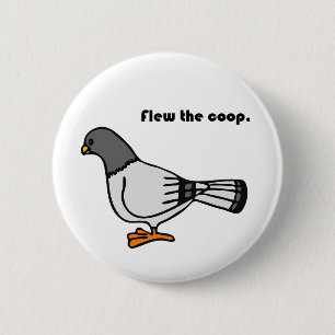 Badge Rond 5 Cm Fusionnez le dessin animé Coop Funny Grey Pigeon