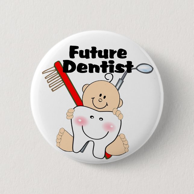 Badge Rond 5 Cm Futur dentiste (Devant)