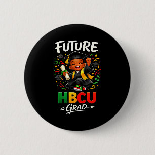 Badge Rond 5 Cm Futur diplômé HBCU histoire garçon noir graduation