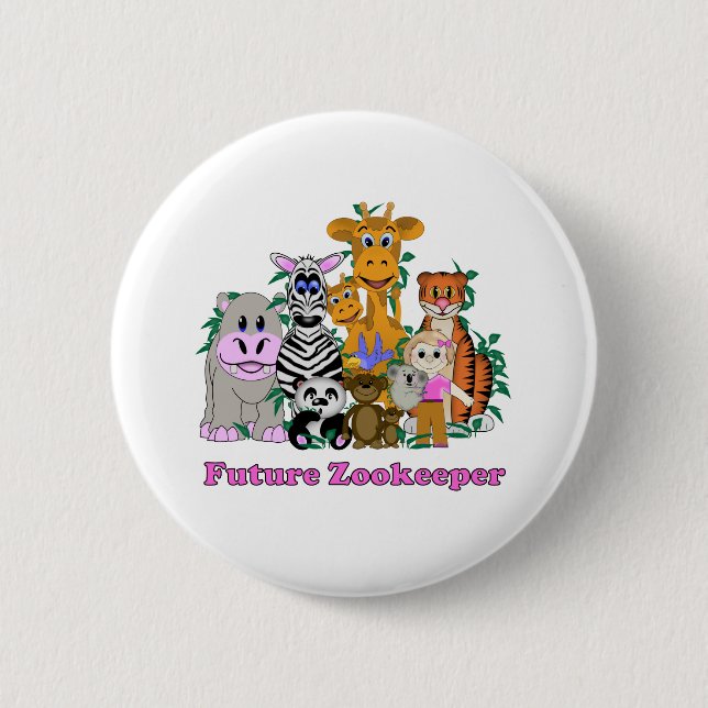 Badge Rond 5 Cm Futur gardienne de zoo (Devant)