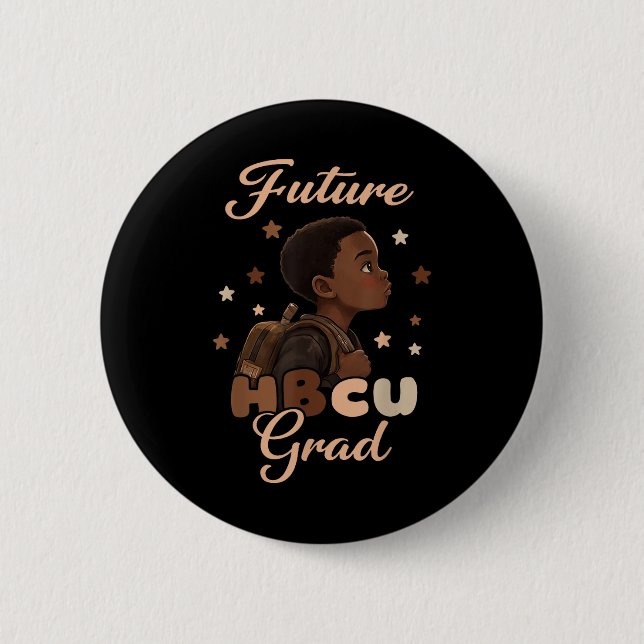 Badge Rond 5 Cm Futur Hbcu Grad Histoire Noire Mois Garçon Graduat (Devant)