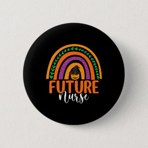 Badge Rond 5 Cm Futur infirmière Citrouille arc-en-ciel Halloween 