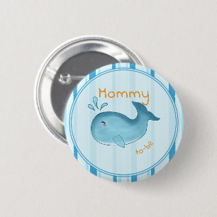Badge Rond 5 Cm Futur Maman Baby Shower Baleine Mignonne