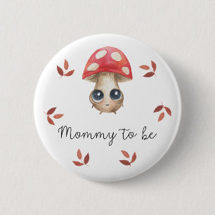 Badge Rond 5 Cm Futur Maman champignon mignon Baby shower