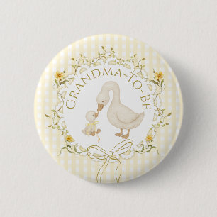 Badge Rond 5 Cm Futur Maman Silly Goose Gingham Baby Shower