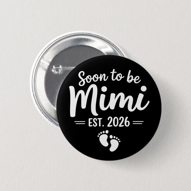 Badge Rond 5 Cm Futur Mimi 2026 Annonce de Grossesse Nouveau  (Devant & derrière)