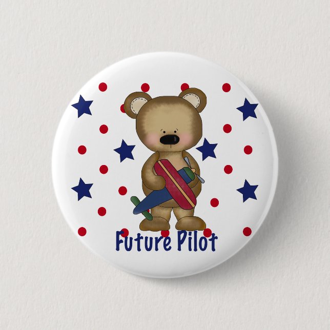Badge Rond 5 Cm Futur petit ours pilote (Devant)